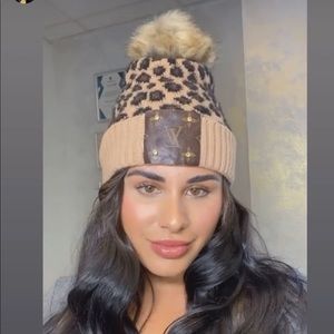 Leopard Beanie upcycled